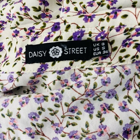 Daisy Street green cream pink floral cottagecore cutout button maxi dress small - Picture 8 of 10